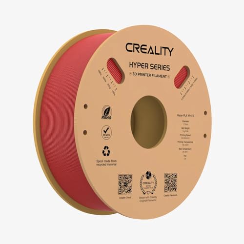 Creality PLA-Filament,1.75mm Durchmesser für 600mm/s Hohe Druckgeschwindigkeit, -0.03mm Maßgenauigkeit für Hochpräzises Drucken, Hohe Liquidität und Schnelle Abkühlung für K1, K1 Max(Rot) von Creality