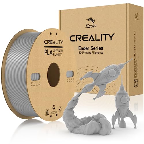 Creality PLA Filament 1.75mm, Offiziell Filament 1.75mm PLA 3D Drucker Filament Karton Spule Glattes Drucken Weniger-Wirrwarr Maßgenauigkeit +/- 0.03mm 1kg/Rolle(2.2lbs), Grau von Creality
