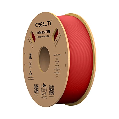 Creality Hyper PLA Filament für 3D Drucker, 1,75mm 3D Druck Filament Rot, Maßgenauigkeit +/- 0,03 mm, Passend für die Meisten FDM 3D Drucker von Creality