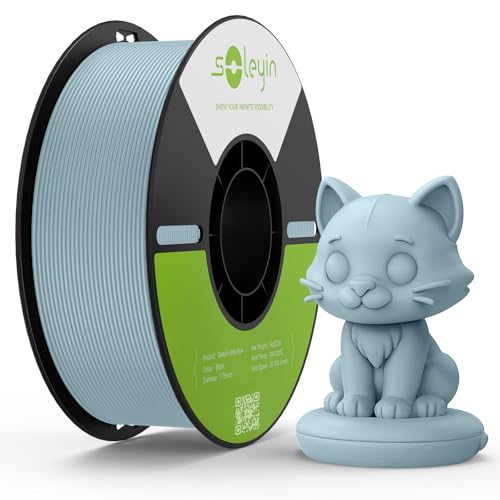 Creality Soleyin PLA Filament Ultra 1,75 mm 3D-Drucker Filament: Hohe Geschwindigkeit 30–300 mm/s, Maßgenauigkeit +/- 0,02 mm, 1kg-Spule (2,2 lbs), for Die Meisten FDM 3D Drucker,Grau von Creality