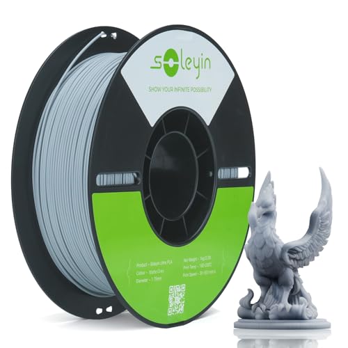 Creality Soleyin Ultra PLA Filament 1,75mm, 3D Druckerfilament 1kg, Hochgeschwindigkeit 30-300 mm/s, ±0,02 mm Präzision, für Creality Ender K1 K2 Serie FDM 3D Drucker, Matte Grau Creality Soleyin Ultra PLA Filament 1,75mm, 3D Druckerfilament 1kg, Hochgeschwindigkeit 30-300 mm/s, ±0,02 mm Präzision, für Creality Ender K1 K2 Serie FDM 3D Drucker, Matte Grau von Creality