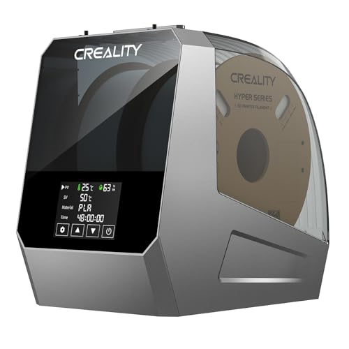 Creality Offiziell Space PI Filament Trockner Plus, 2 Rollen 3D Drucker Filament Trockner Box mit eingebautem Fan Filament Speicher Halter Filament Dehydrator für 1.75/2.85mm Ein-Schlüssel Einstellung von Creality