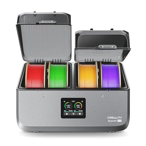 Creality SpacePi X4 Filament Trockner, 4 Spulen Filament Dryer mit 2 Unabhängige Heizkammern, Filamenttrockner Box mit Auto Geräuschreduzierung/Entfeuchtung, Bis zu 85°C, für PLA,PETG ABS,TPU,PC,PA von Creality