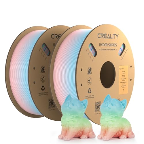 Creality Official Hyper PLA Filament Regenbogen 2KG, 3D Drucker Filament für Hochgeschwindigkeitsdruck, langlebig und widerstandsfähig, glatt, Überhang Leistung Maßgenauigkeit +/-0.03mm, 2 Rollen Creality Official Hyper PLA Filament Regenbogen 2KG, 3D Drucker Filament für Hochgeschwindigkeitsdruck, langlebig und widerstandsfähig, glatt, Überhang Leistung Maßgenauigkeit +/-0.03mm, 2 Rollen von Creality