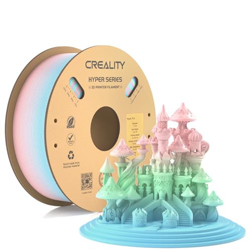 Creality Official Hyper PLA Filament Regenbogen 1KG, 3D Drucker Filament für Hochgeschwindigkeitsdruck, langlebig und widerstandsfähig, glatt, Überhang Leistung Maßgenauigkeit +/-0.03mm, 2.2lbs/Spool Creality Official Hyper PLA Filament Regenbogen 1KG, 3D Drucker Filament für Hochgeschwindigkeitsdruck, langlebig und widerstandsfähig, glatt, Überhang Leistung Maßgenauigkeit +/-0.03mm, 2.2lbs/Spool von Creality