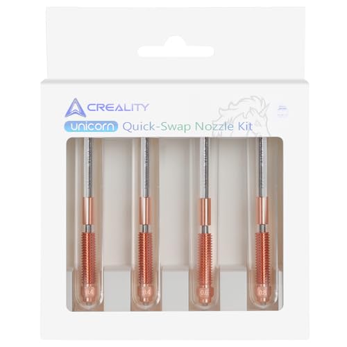 Offizielle Creality K1C Düsen 0.4mm, 0.6mm, 0.8mm 4PCS, Einhorn Quick-Swap 3D Drucker Düse Kit, Ender 3 V3 Düsen Kupferlegierung und gehärtete Stahldüse für Creality K1C, Ender 3 V3 3D Drucker Offizielle Creality K1C Düsen 0.4mm, 0.6mm, 0.8mm 4PCS, Einhorn Quick-Swap 3D Drucker Düse Kit, Ender 3 V3 Düsen Kupferlegierung und gehärtete Stahldüse für Creality K1C, Ender 3 V3 3D Drucker von Creality