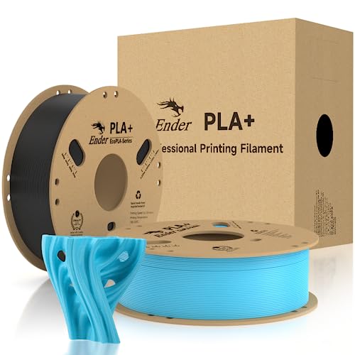 Creality Offizielles PLA+ 3D-Drucker-Filament, PLA Plus, PLA Pro, 1,75 mm, stark, robust, geschmeidiger Druck, Maßgenauigkeit +/- 0,02 mm, 1 kg Kartonspule, 2 kg, schwarz + blau von Creality