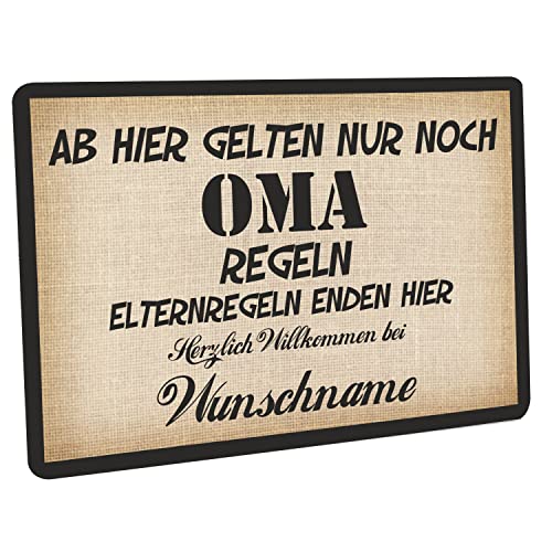 Fußmatte personalisiert - robuste, rutschfeste Fussmatte für Außen & Innen - waschbare Schmutzfangmatte - Fußabtreter Türmatte für aussen & an der Haustür - 60x40cm - Ab Hier gelten Oma Regeln Fußmatte personalisiert - robuste, rutschfeste Fussmatte für Außen & Innen - waschbare Schmutzfangmatte - Fußabtreter Türmatte für aussen & an der Haustür - 60x40cm - Ab Hier gelten Oma Regeln von Crealuxe