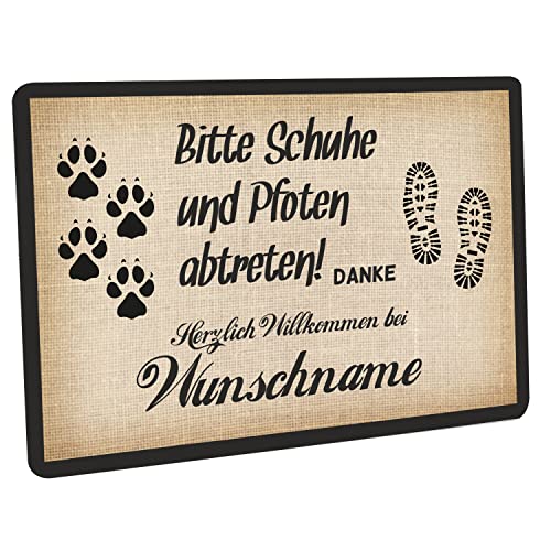 Crealuxe Fußmatte personalisiert - robuste, rutschfeste Fussmatte für Außen & Innen - waschbare Schmutzfangmatte - Fußabtreter Türmatte für aussen & an der Haustür - 60x40cm - Bitte Schuhe und Pfoten Crealuxe Fußmatte personalisiert - robuste, rutschfeste Fussmatte für Außen & Innen - waschbare Schmutzfangmatte - Fußabtreter Türmatte für aussen & an der Haustür - 60x40cm - Bitte Schuhe und Pfoten von Crealuxe