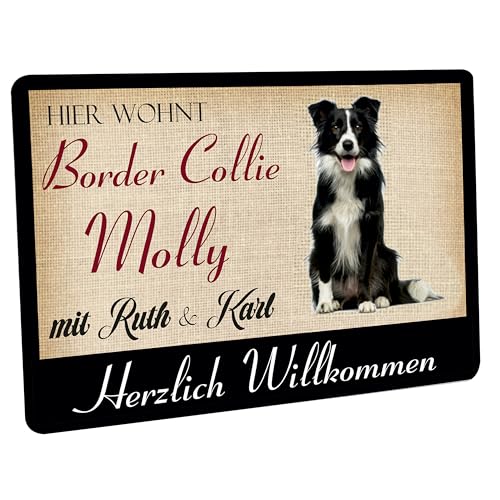 Crealuxe Fußmatte personalisiert - robuste, rutschfeste Fussmatte für Außen & Innen - waschbare Schmutzfangmatte - Fußabtreter Türmatte für aussen & an der Haustür - 60x40cm - Border Collie Crealuxe Fußmatte personalisiert - robuste, rutschfeste Fussmatte für Außen & Innen - waschbare Schmutzfangmatte - Fußabtreter Türmatte für aussen & an der Haustür - 60x40cm - Border Collie von Crealuxe