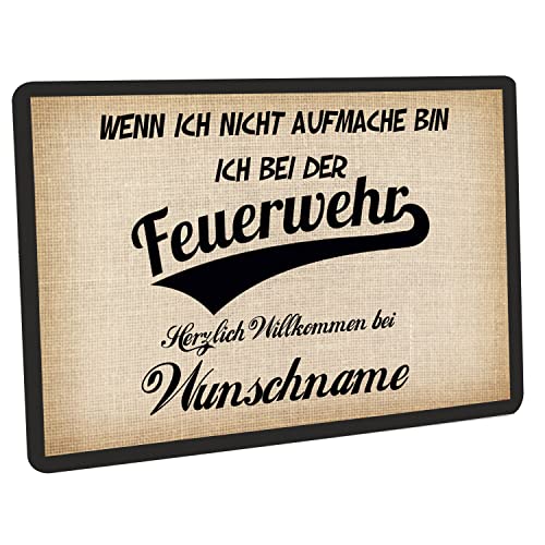 Fußmatte personalisiert - robuste, rutschfeste Fussmatte für Außen & Innen - waschbare Schmutzfangmatte - Fußabtreter Türmatte für aussen & an der Haustür - 60x40cm - Wenn ich nicht aufmache Feuerwehr Fußmatte personalisiert - robuste, rutschfeste Fussmatte für Außen & Innen - waschbare Schmutzfangmatte - Fußabtreter Türmatte für aussen & an der Haustür - 60x40cm - Wenn ich nicht aufmache Feuerwehr von Crealuxe