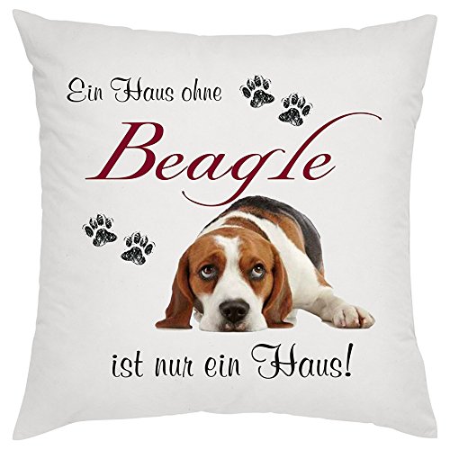 EIN Haus ohne Beagle ist nur EIN Haus Zierkissen, Sofakissen, bedrucktes Kissen, Bauwollkissen von Crealuxe