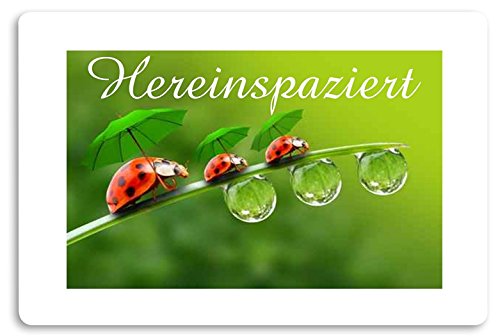 Crealuxe Fussmatte Hereinspaziert - Fussmatte Bedruckt Türmatte Innenmatte Schmutzmatte lustige Motivfussmatte von Crealuxe