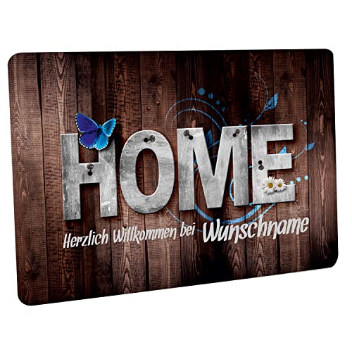 Crealuxe Fussmatte – “ Home (Motiv4) “ - 60x40 cm - Gummi Rückseite/rutschfest - Filzoberfläche - Bedruckte Türmatte - Innenmatte - Schmutzmatte von Crealuxe
