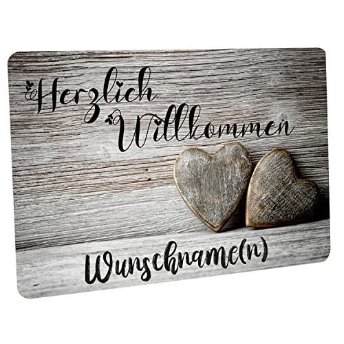 Crealuxe Fußmatte personalisiert - robuste, rutschfeste Fussmatte für Außen & Innen - waschbare Schmutzfangmatte - Fußabtreter Türmatte für aussen & an der Haustür - 60x40cm - 2 Herzen Grau Crealuxe Fußmatte personalisiert - robuste, rutschfeste Fussmatte für Außen & Innen - waschbare Schmutzfangmatte - Fußabtreter Türmatte für aussen & an der Haustür - 60x40cm - 2 Herzen Grau von Crealuxe