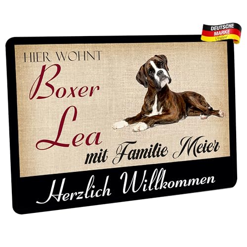 Crealuxe Fußmatte personalisiert - robuste, rutschfeste Fussmatte für Außen & Innen - waschbare Schmutzfangmatte - Fußabtreter Türmatte für aussen & an der Haustür - 60x40cm - Boxer mit Name Crealuxe Fußmatte personalisiert - robuste, rutschfeste Fussmatte für Außen & Innen - waschbare Schmutzfangmatte - Fußabtreter Türmatte für aussen & an der Haustür - 60x40cm - Boxer mit Name von Crealuxe