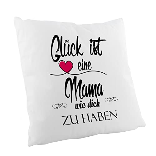 Crealuxe Glück ist eine Mama wie Dich zu haben Zierkissen, Sofakissen, bedrucktes Kissen, Baumwollkissen von Crealuxe