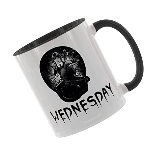 Crealuxe Kaffeetasse - Wednesday - Spruchtasse, Bürotasse, bedruckte Keramiktasse, Hochwertige Kaffeetasse, Tasse personalisiert mit Name/Spruch (Schwarz) von Crealuxe