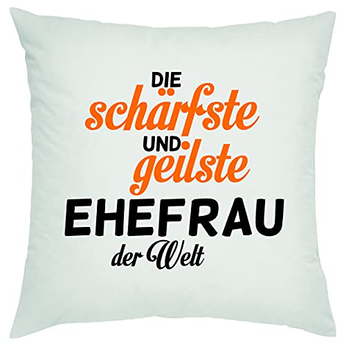 Crealuxe Die schärfste und geilste Ehefrau der Welt Zierkissen, Sofakissen, bedrucktes Kissen, Bauwollkissen Crealuxe Die schärfste und geilste Ehefrau der Welt Zierkissen, Sofakissen, bedrucktes Kissen, Bauwollkissen von Crealuxe