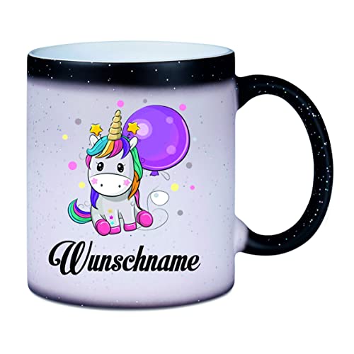 Crealuxe Farbwechseltasse/Glitzer Einhorn mit Wunschname - Farbwechseltasse mit Glitzer - Kaffeetasse - Bürotasse - Geschenktasse Crealuxe Farbwechseltasse/Glitzer Einhorn mit Wunschname - Farbwechseltasse mit Glitzer - Kaffeetasse - Bürotasse - Geschenktasse von Crealuxe