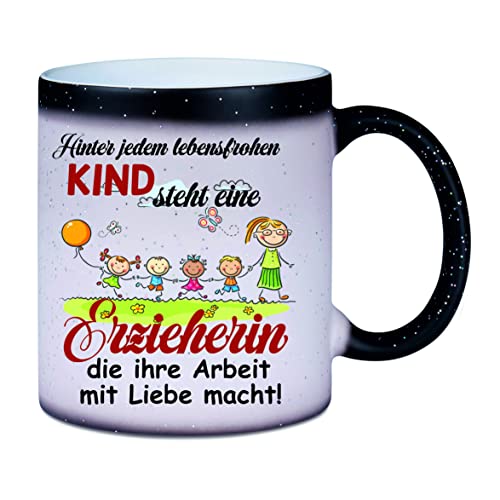 Crealuxe Farbwechseltasse/Glitzer Hinter jedem lebensfrohen Kind steht eine Erzieherin die... - Farbwechseltasse mit Glitzer - Kaffeetasse - Bürotasse - Geschenktasse Crealuxe Farbwechseltasse/Glitzer Hinter jedem lebensfrohen Kind steht eine Erzieherin die... - Farbwechseltasse mit Glitzer - Kaffeetasse - Bürotasse - Geschenktasse von Crealuxe