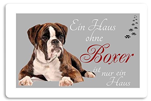 Crealuxe Fussmatte EIN Haus ohne Boxer ist nur EIN Haus! - Fussmatte Bedruckt Türmatte Innenmatte Schmutzmatte lustige Motivfussmatte von Crealuxe