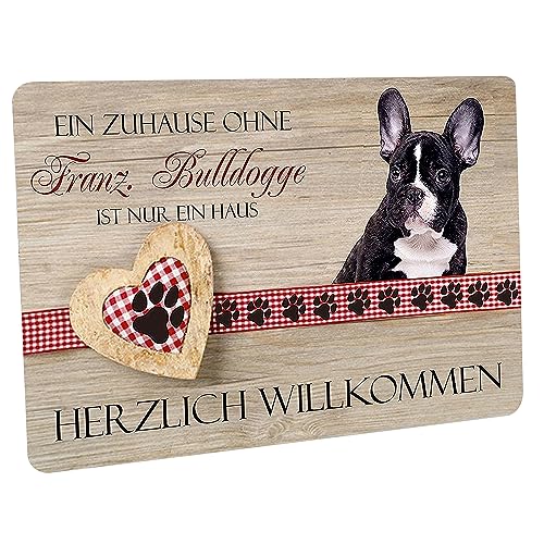 Crealuxe Fussmatte EIN Zuhause ohne Franz. Bulldogge ist nur EIN Haus - Fussmatte Bedruckt Türmatte Innenmatte Schmutzmatte lustige Motivfussmatte von Crealuxe