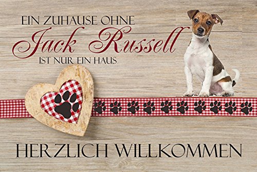 Crealuxe Fussmatte EIN Zuhause ohne Jack Russell ist nur EIN Haus - Fussmatte Bedruckt Türmatte Innenmatte Schmutzmatte lustige Motivfussmatte von Crealuxe