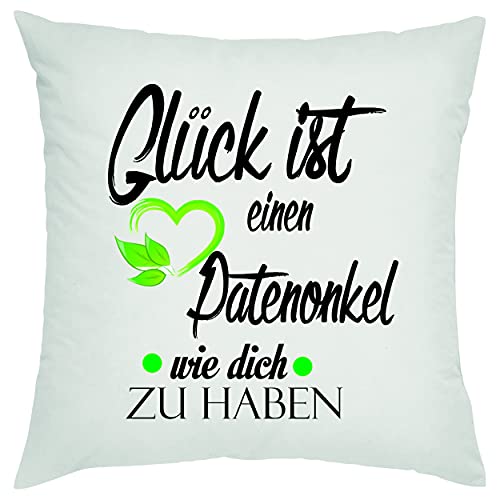 Glück ist einen Patenonkel wie Dich zu haben Zierkissen, Sofakissen, bedrucktes Kissen, Baumwollkissen von Crealuxe