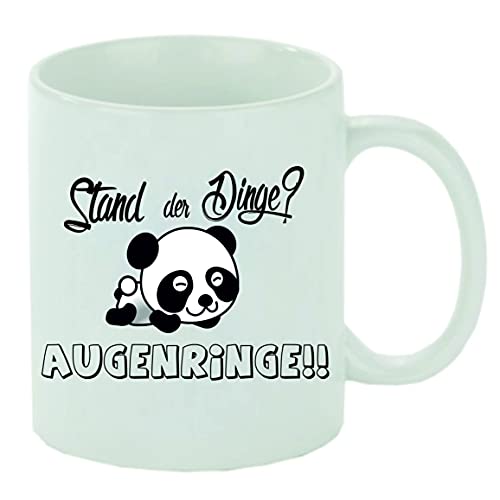 Kaffeebecher Stand der Dinge? Augenringe Kaffeetasse mit Motiv, Tasse mit Druck, auch individuell mit Spruch, Foto, Wunschtext, Wunschname Kaffeebecher Stand der Dinge? Augenringe Kaffeetasse mit Motiv, Tasse mit Druck, auch individuell mit Spruch, Foto, Wunschtext, Wunschname von Crealuxe