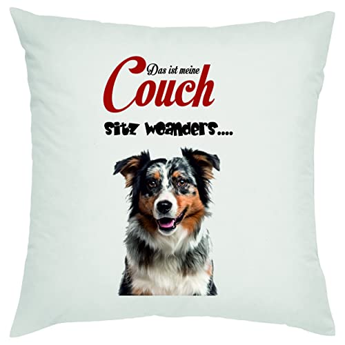 Kissen Australian Shepherd - Das ist Meine Couch , Sitz woanders ..... . Zierkissen, Sofakissen, bedrucktes Kissen, Baumwollkissen von Crealuxe