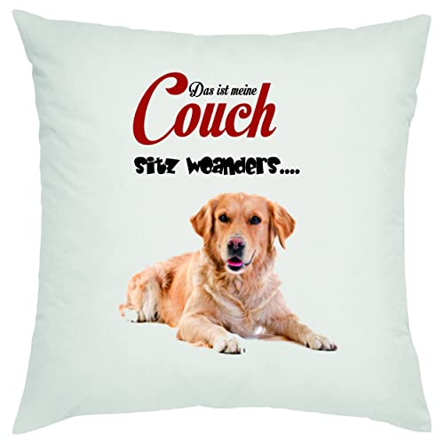 Kissen Golden Retriever - Das ist Meine Couch , Sitz woanders ..... . Zierkissen, Sofakissen, bedrucktes Kissen, Baumwollkissen von Crealuxe