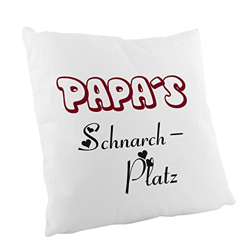 Crealuxe Papa´s Schnarchplatz - ... Zierkissen, Sofakissen, bedrucktes Kissen, Bauwollkissen von Crealuxe