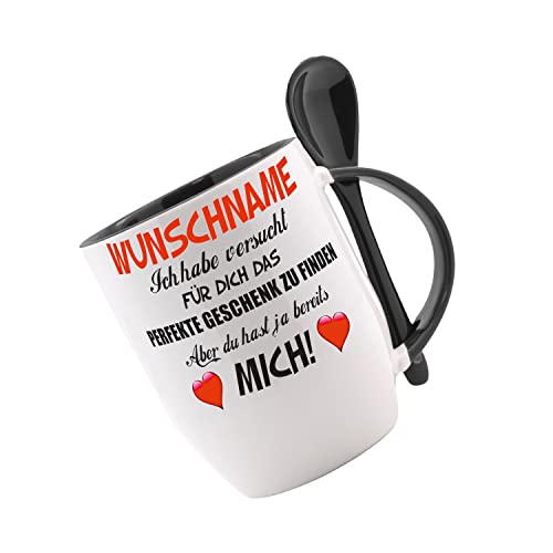 Tasse m. Löffel (Wunschname) Ich habe versucht für dich das perfekte Geschenk zu finden.. Löffeltasse, Kaffeetasse mit Motiv, Bürotasse von Crealuxe