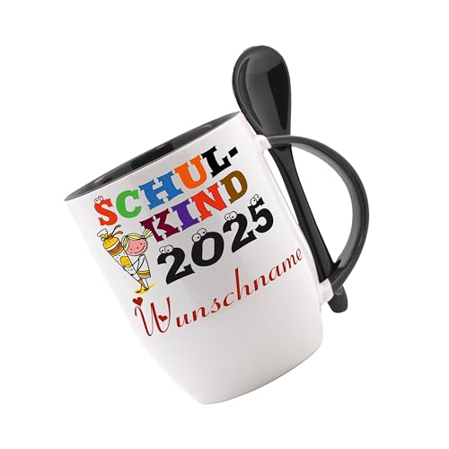 Tasse mit Löffel - Schulkind 2025 Motiv Mädchen - Löffeltasse, Kaffeetasse m. Motiv, Bürotasse, bedruckte Tasse mit Sprüchen oder Bildern, Tasse personalisiert Tasse mit Löffel - Schulkind 2025 Motiv Mädchen - Löffeltasse, Kaffeetasse m. Motiv, Bürotasse, bedruckte Tasse mit Sprüchen oder Bildern, Tasse personalisiert von Crealuxe