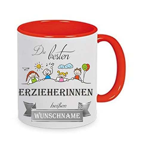 Crealuxe Kaffeetasse - Die besten Erzieherinnen heißen (Wunschname) -Spruchtasse, Bürotasse, bedruckte Keramiktasse, Tasse mit Spruch, Hochwertige Kaffeetasse (Rot) Crealuxe Kaffeetasse - Die besten Erzieherinnen heißen (Wunschname) -Spruchtasse, Bürotasse, bedruckte Keramiktasse, Tasse mit Spruch, Hochwertige Kaffeetasse (Rot) von Crealuxe