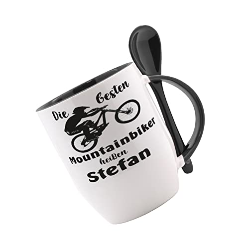 Tasse mit Löffel - Die Besten Mountainbiker heißen - Löffeltasse, Kaffeetasse m. Motiv, Bürotasse, bedruckte Tasse mit Sprüchen oder Bildern, Tasse personalisiert mit Name Tasse mit Löffel - Die Besten Mountainbiker heißen - Löffeltasse, Kaffeetasse m. Motiv, Bürotasse, bedruckte Tasse mit Sprüchen oder Bildern, Tasse personalisiert mit Name von Crealuxe
