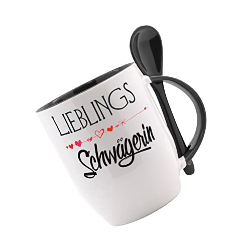 Tasse mit Löffel Lieblingsschwägerin Löffeltasse, Kaffeetasse mit Motiv, Bürotasse, bedruckte Tasse mit Sprüchen oder Bildern - von Crealuxe