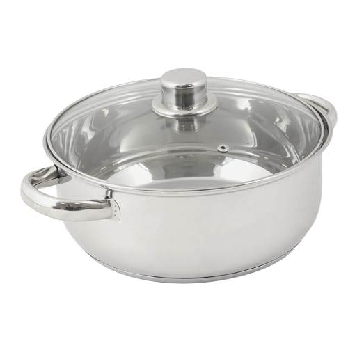 Crealys 502385 4 Liter Edelstahl-Kochtopf, 24 cm Durchmesser – mit Dampfgardeckel aus Glas – für alle Herdarten geeignet, auch Induktion Crealys 502385 4 Liter Edelstahl-Kochtopf, 24 cm Durchmesser – mit Dampfgardeckel aus Glas – für alle Herdarten geeignet, auch Induktion von Crealys