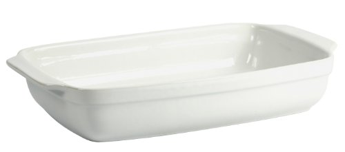CREALYS 512729 Auflaufform mit Keramikgriffen, rechteckig, 31 x 18,5 x 5,5 cm, Weiß von Crealys