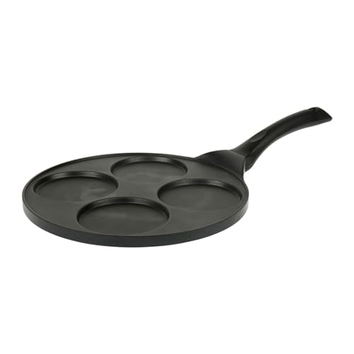 Crealys 536036 Pfannkuchenpfanne aus gepresstem Aluminium, Durchmesser 26,5 cm, für 4 Pfannkuchen, antihaftbeschichtet, für alle Herde, auch Induktion von Crealys