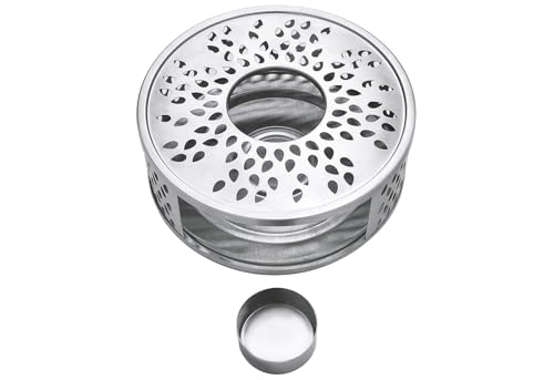 Creano Stövchen aus Edelstahl mit Teelichthalter - stabil klappert Nicht - für sämtliche Teekannen geeignet von Creano