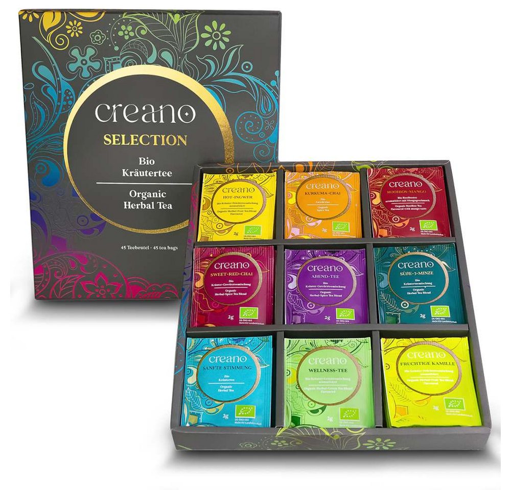 Creano Teebox Creano Geschenkset Kräutertee 45 Teebeutel 9 unterschiedlichen Sorten Creano Teebox Creano Geschenkset Kräutertee 45 Teebeutel 9 unterschiedlichen Sorten von Creano