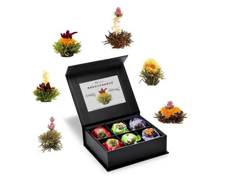 Creano Teebox Creano Geschenkset Teelini 6er mit Geschenkbox Magnet weiß grüner Tee von Creano