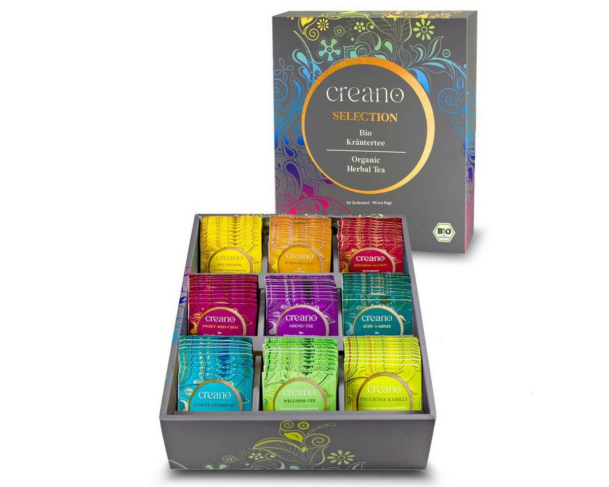 Creano Teebox Creano Kräutertee Geschenkset 90 Teebeutel in 9 Sorten Top Geschenk Creano Teebox Creano Kräutertee Geschenkset 90 Teebeutel in 9 Sorten Top Geschenk von Creano
