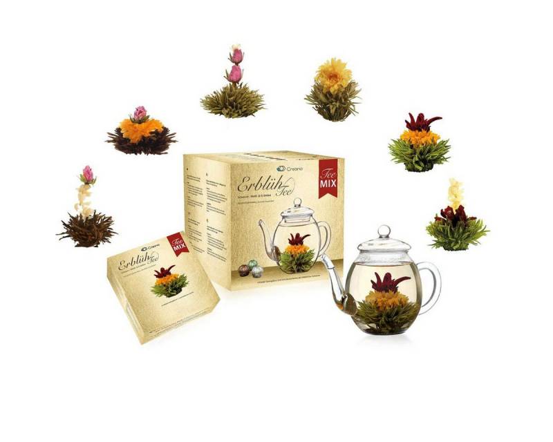 Creano Teekanne Creano Teeblumen Mix - Geschenkset Erblühtee Weißtee und Grüntee uvm von Creano