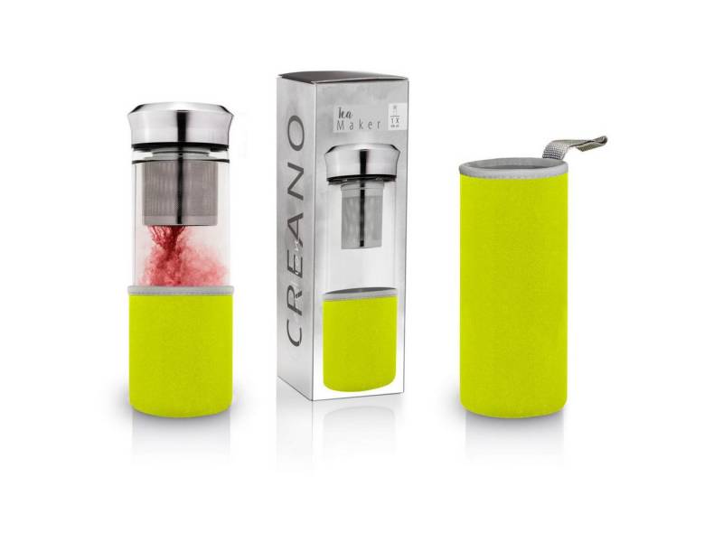 Creano Thermoflasche Teamaker „Grün“ 400 ml, Edelstahldeckel , BPA-frei , Inhalt 400 ml , Borosilikatglas , 400 ml Creano Thermoflasche Teamaker „Grün“ 400 ml, Edelstahldeckel , BPA-frei , Inhalt 400 ml , Borosilikatglas , 400 ml von Creano