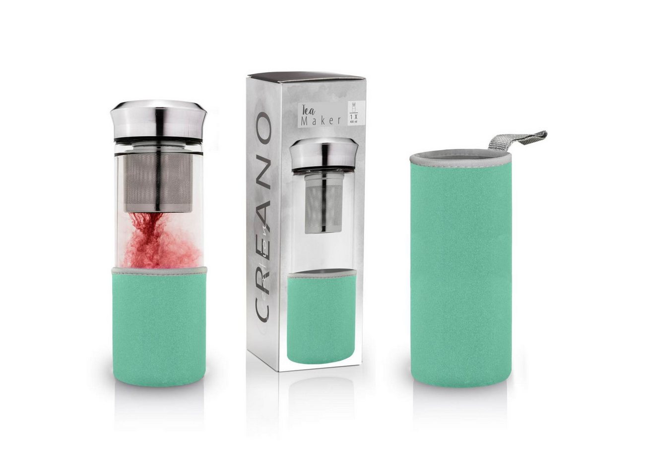 Creano Thermoflasche Teamaker „Türkis“ 400 ml, für Filtergröße 4 Creano Thermoflasche Teamaker „Türkis“ 400 ml, für Filtergröße 4 von Creano