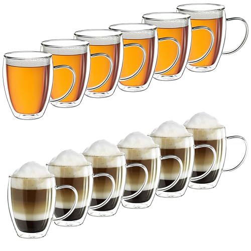 Creano Thermogläser doppelwandig 400ml „DG-HH“, 12er Set, große doppelwandige Gläser aus Borosilikatglas, Kaffeegläser, Teegläser, Latte Macchiato Gläser Creano Thermogläser doppelwandig 400ml „DG-HH“, 12er Set, große doppelwandige Gläser aus Borosilikatglas, Kaffeegläser, Teegläser, Latte Macchiato Gläser von Creano