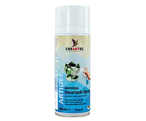 Artidee CREARTEC Universal Decorlack-Spray - transparenter Oberflächenschutz - glänzend - Füllmenge: 400 ml - Made in Germany von Artidee